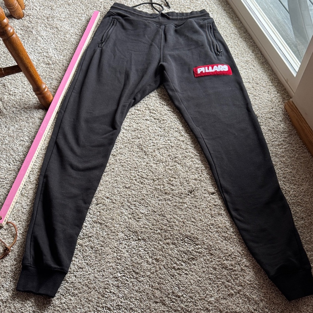 Pillars Black Joggers with Red Logo Patch